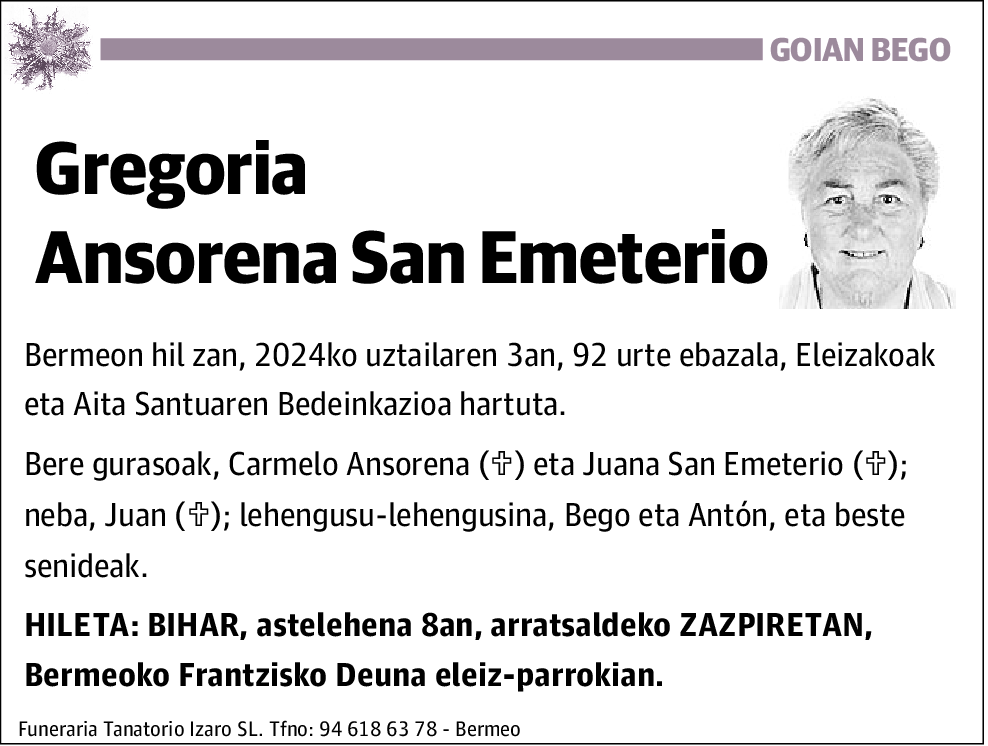 Gregoria Ansorena San Emeterio