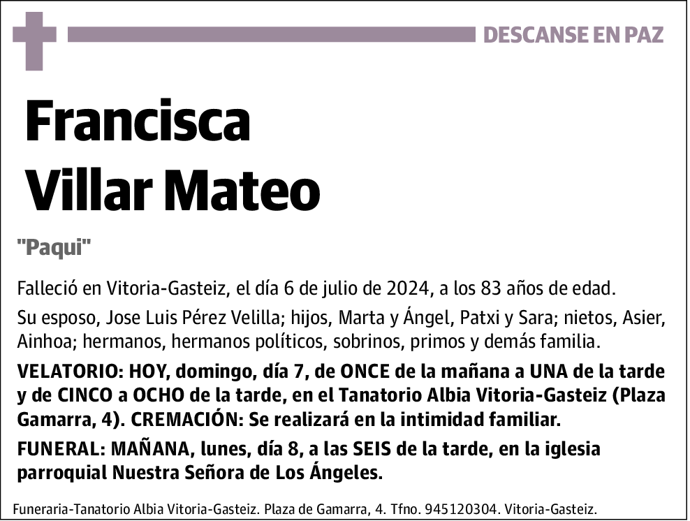 Francisca Villar Mateo