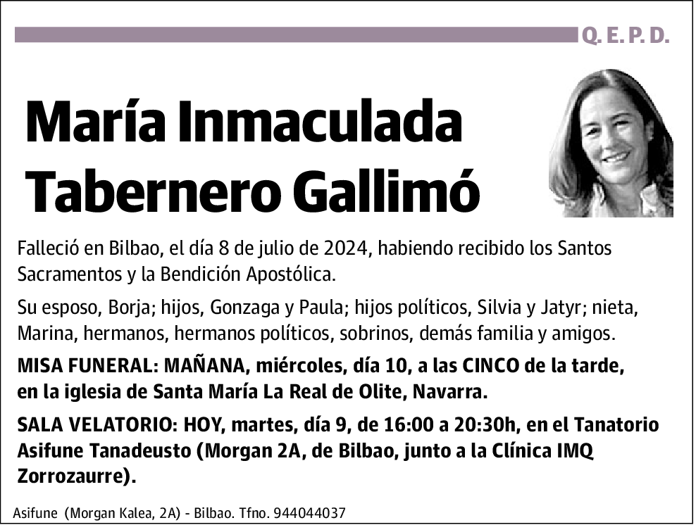 María Inmaculada Tabernero Gallimó