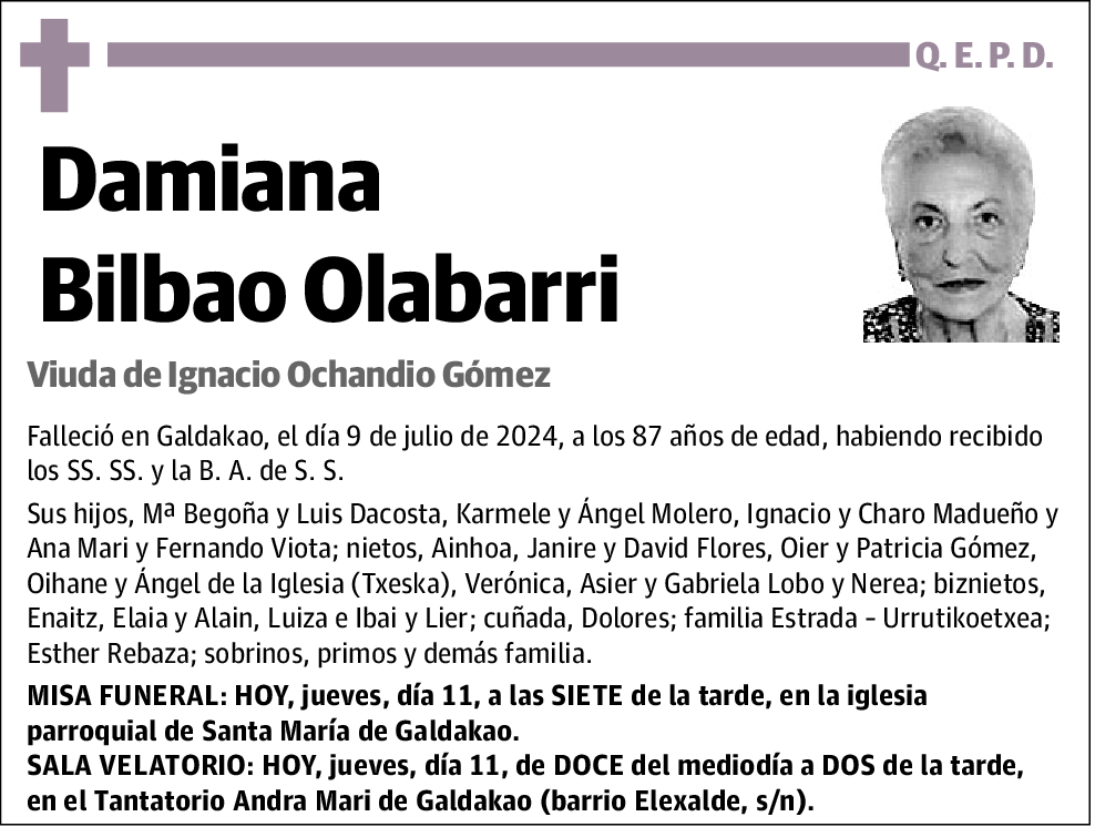 Damiana Bilbao Olabarri