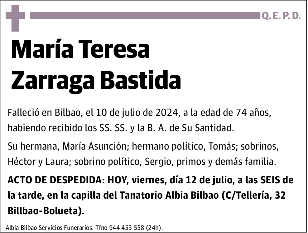 María Teresa Zarraga Bastida