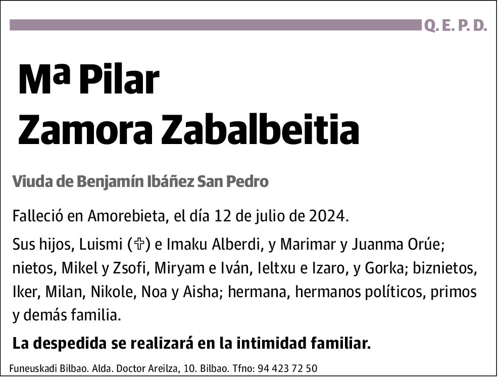 Mª Pilar Zamora Zabalbeitia