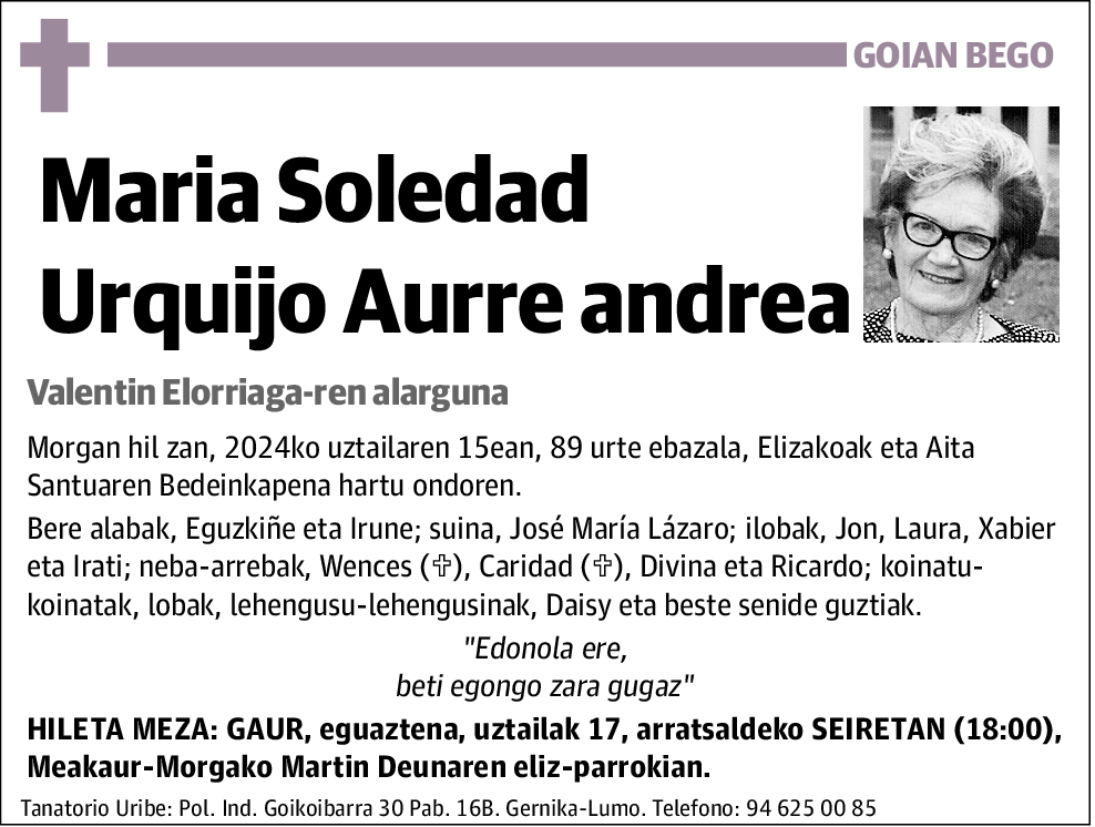 Maria Soledad Urquijo Aurre