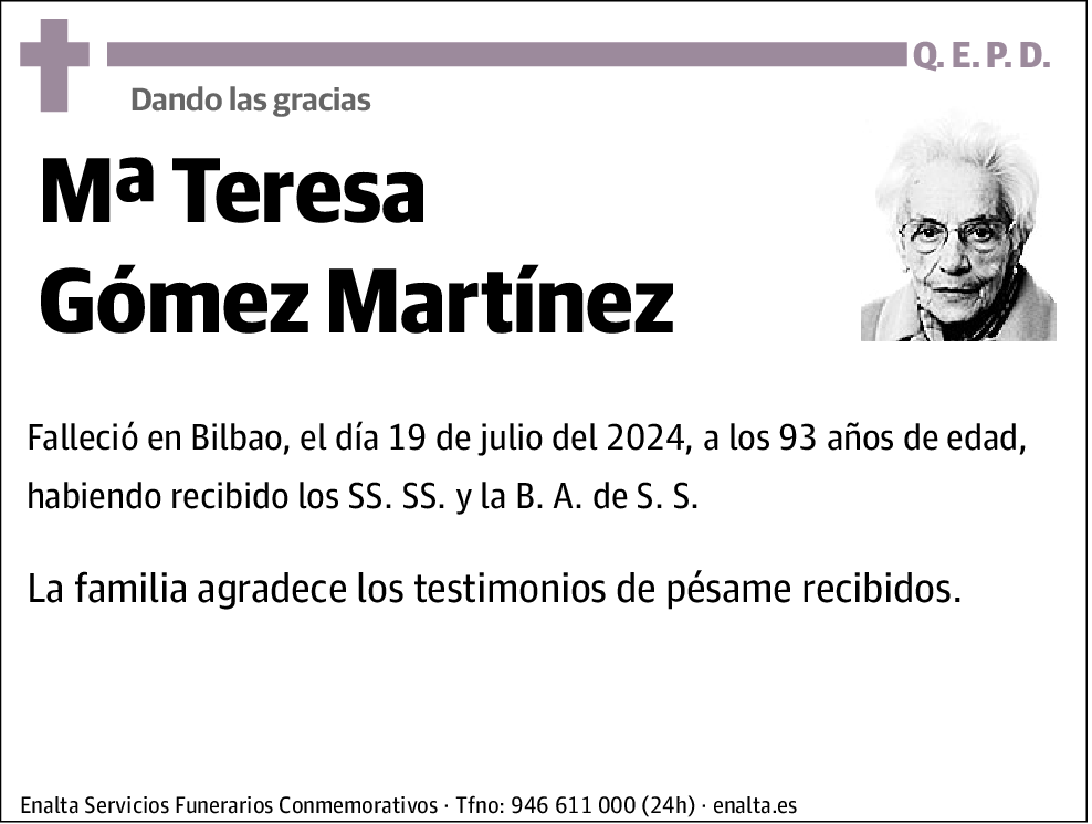 Mª Teresa Gómez Martínez