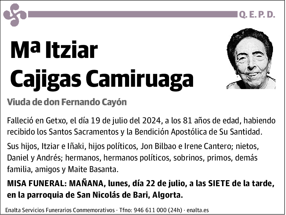 Mª Itziar Cajigas Camiruaga