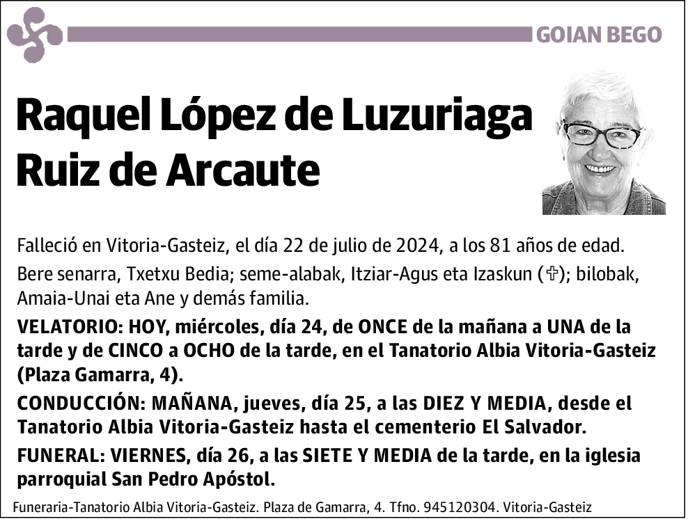 Raquel López de Luzuriaga Ruiz de Arcaute