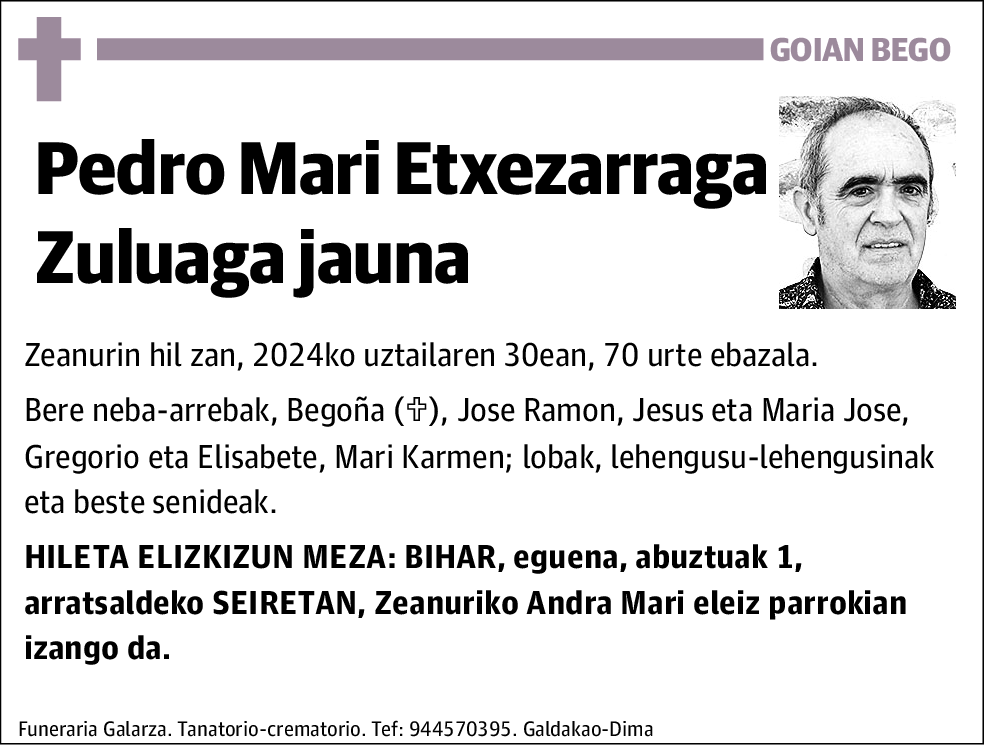 Pedro Mari Etxezarraga Zuluaga