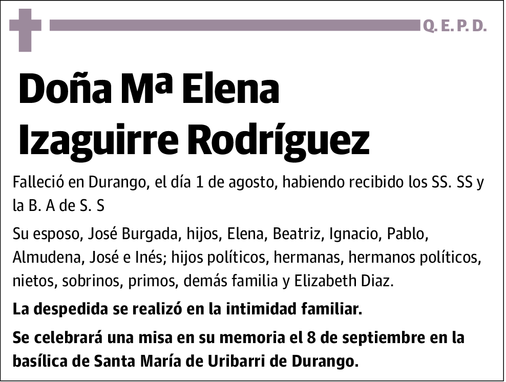 Maria Elena Izaguirre Rodriguez