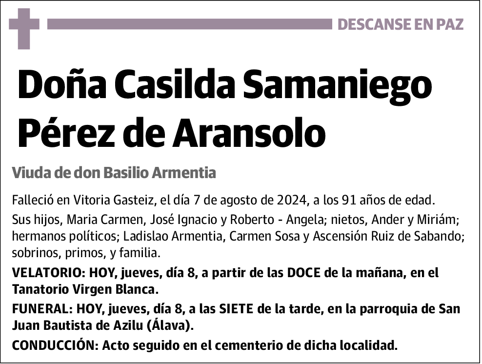 Casilda Samaniego Pérez de Aransolo