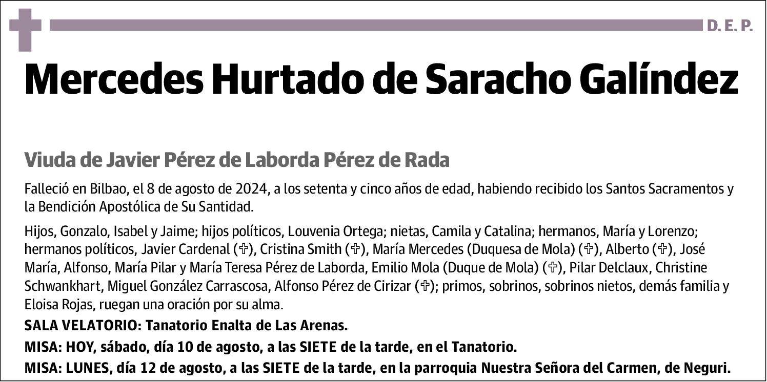 Mercedes Hurtado de Saracho Galíndez