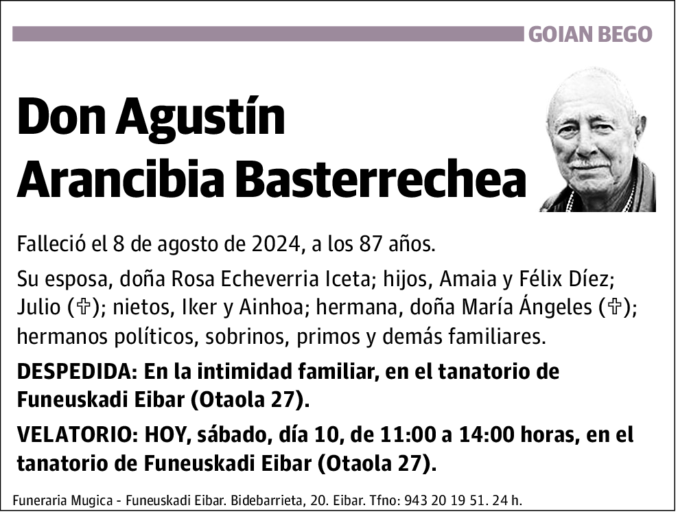 Agustín Arancibia Basterrechea