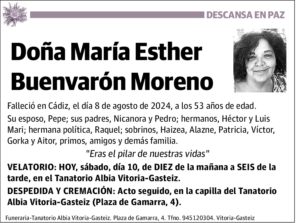 Maria Esther Buenvaron Moreno
