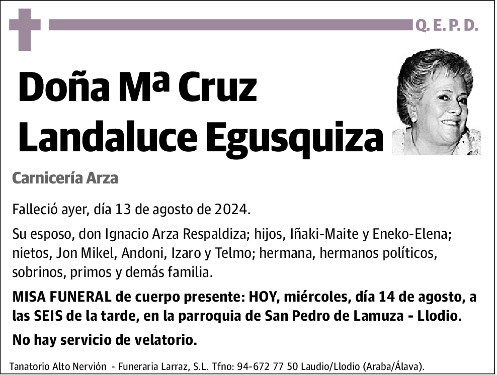 Mª Cruz Landaluce Egusquiza