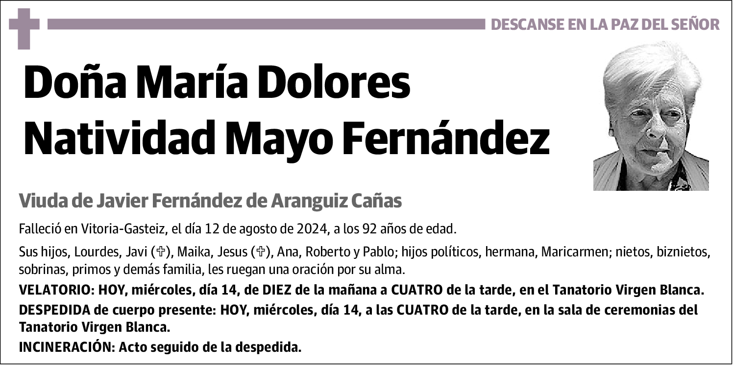 María Dolores Natividad Mayo Fernández