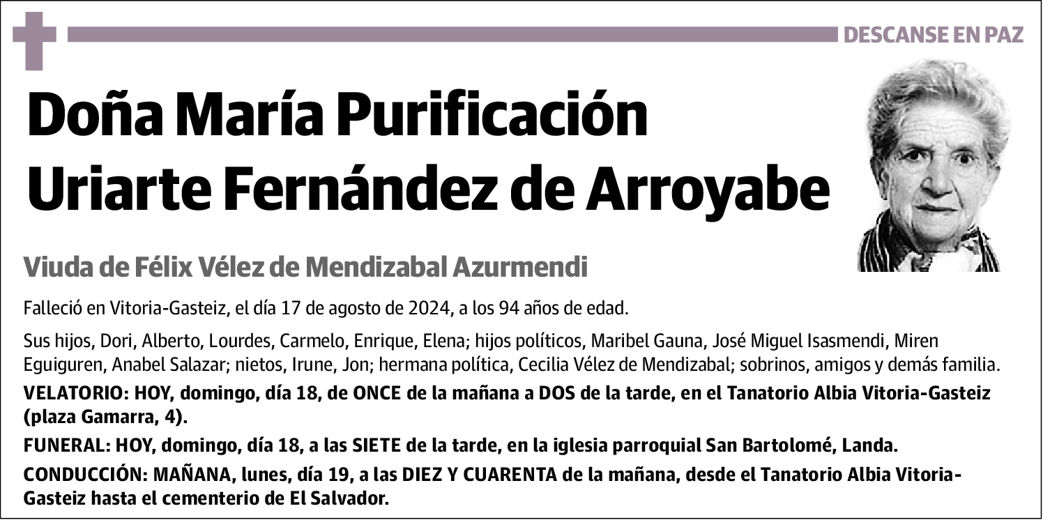 María Purificación Uriarte Fernández de Arroyabe