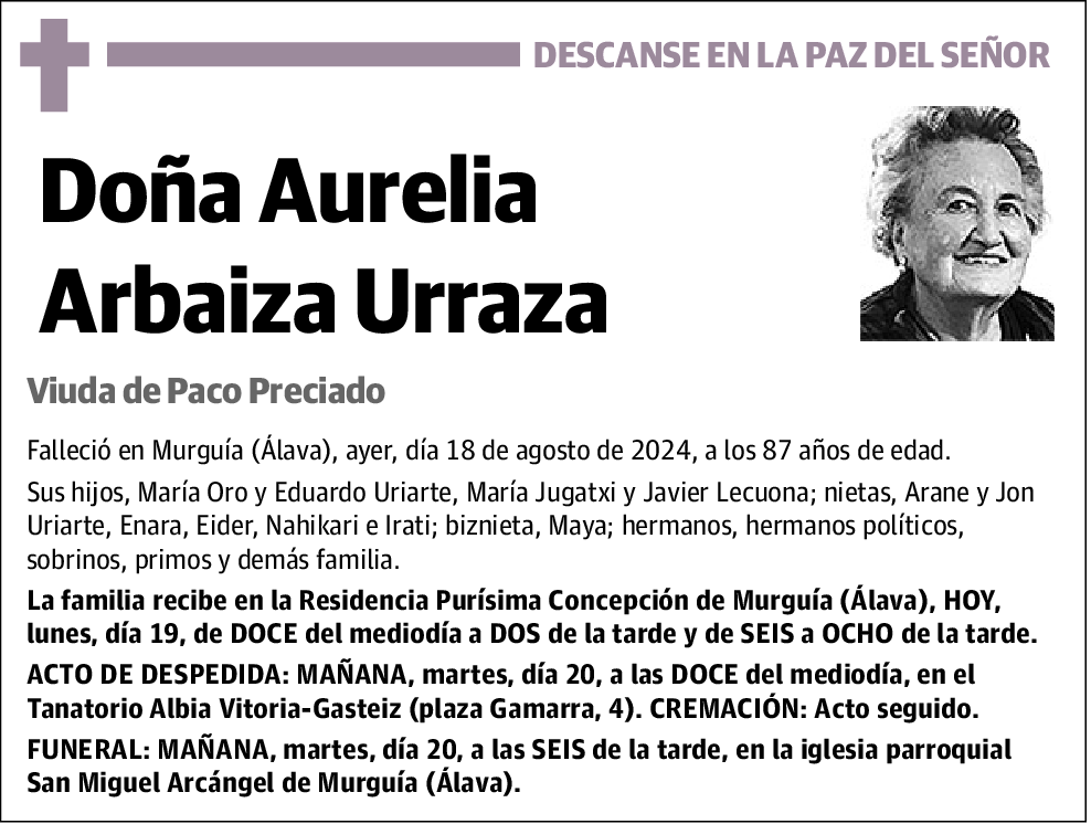 Aurelia Arbaiza Urraza