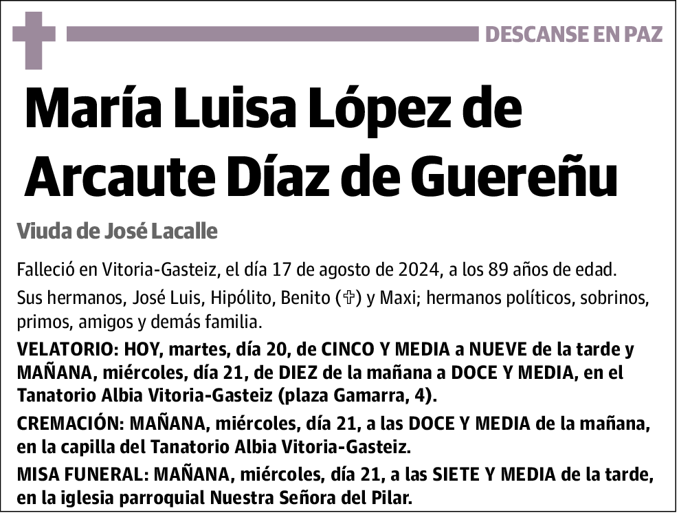 María Luisa López de Arcaute Díaz de Guereñu