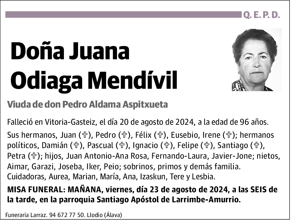 Juana Odiaga Mendívil