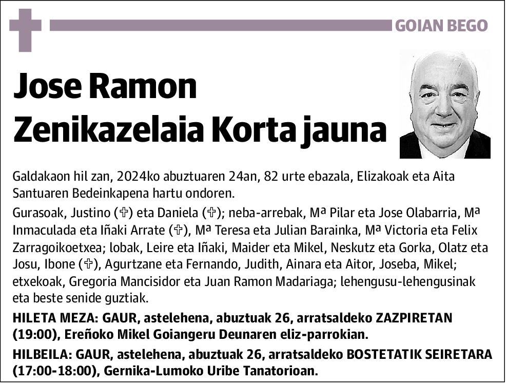 Jose Ramon Zenikazelaia Korta