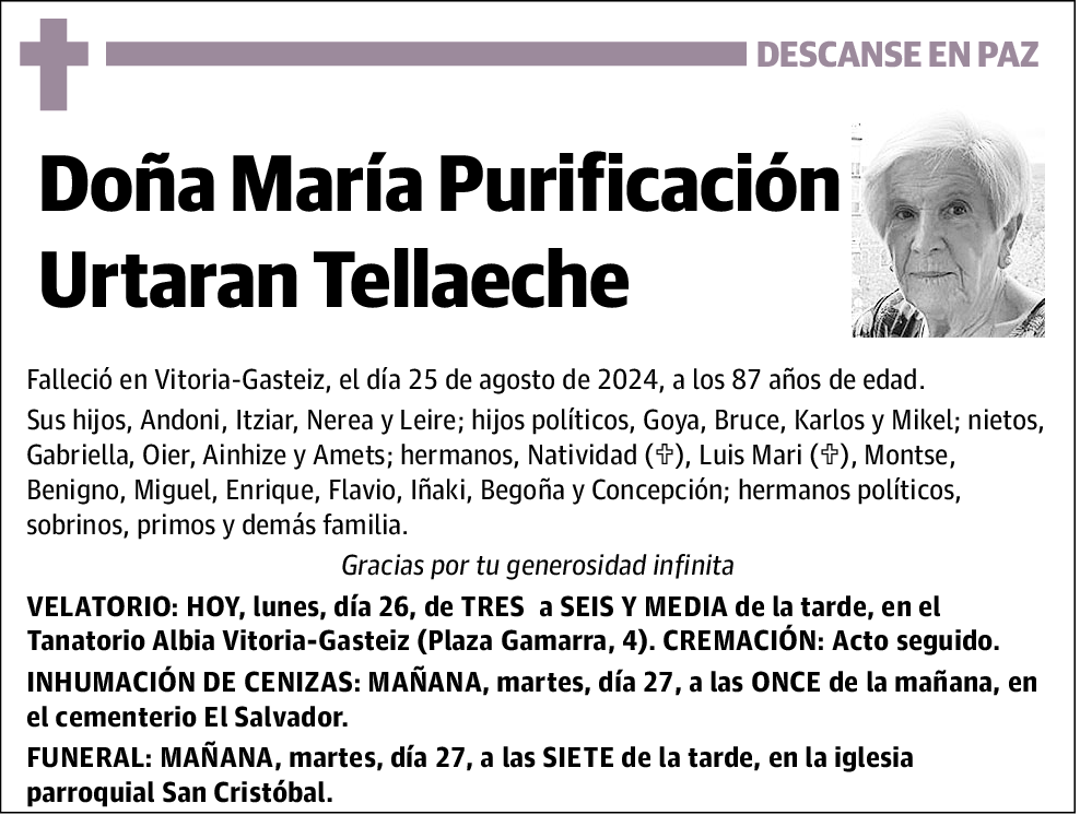 María Purificación Urtaran Tellaeche