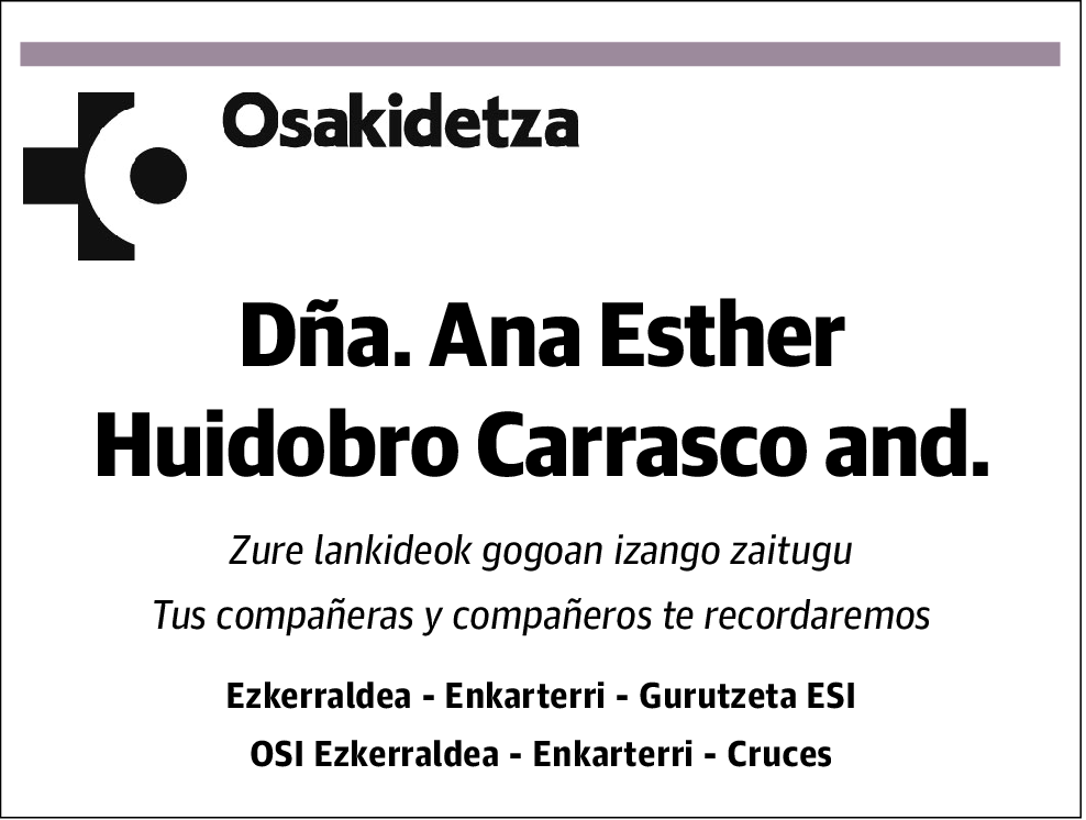 Ana Esther Huidobro Carrasco