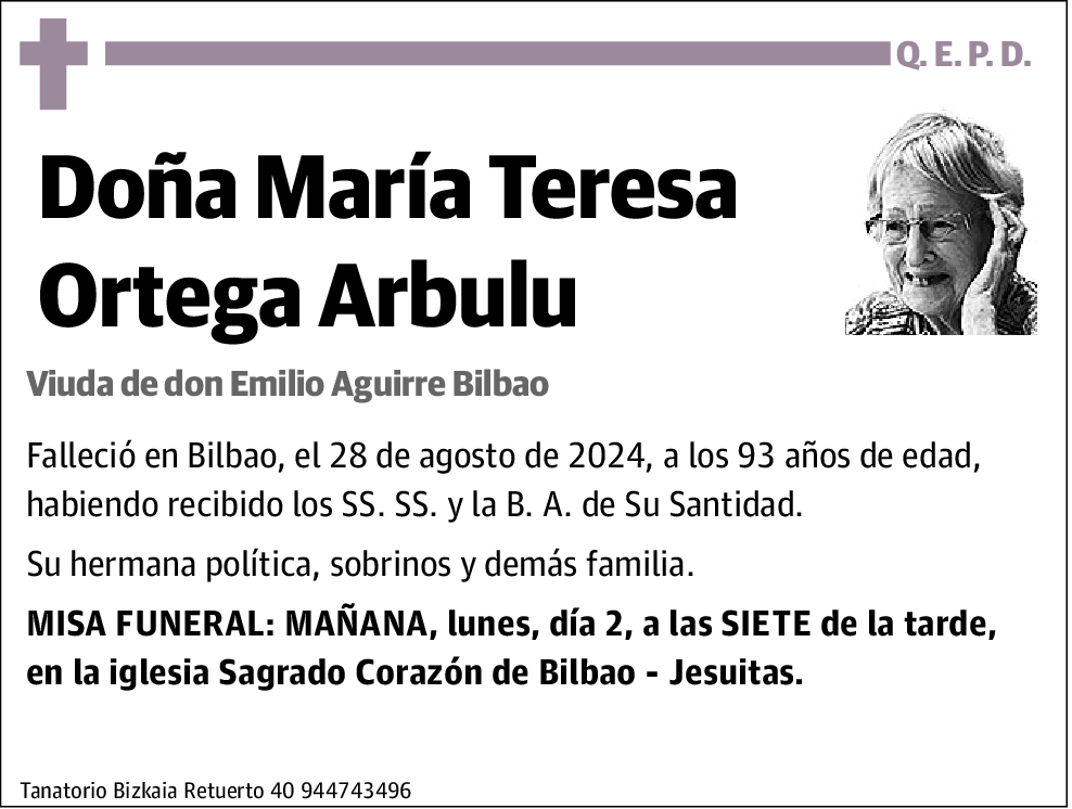 María Teresa Ortega Arbulu