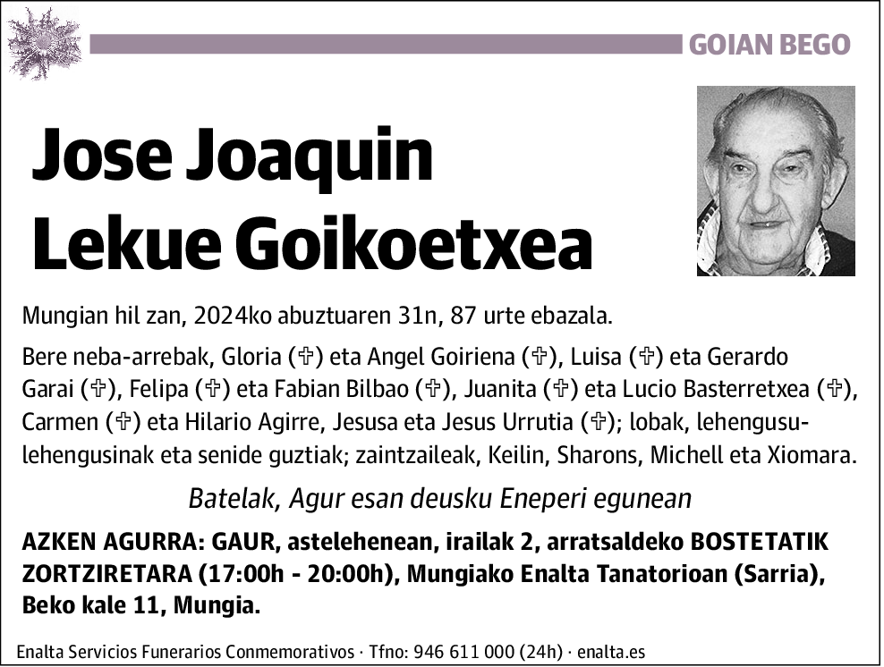 Jose Joaquin Lekue Goikoetxea