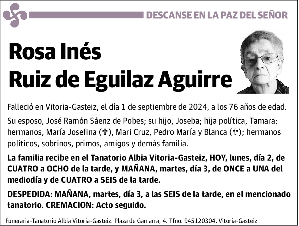 Rosa Inés Ruiz de Eguilaz Aguirre