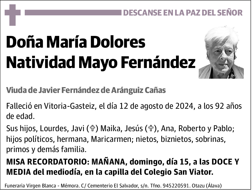 María Dolores Natividad Mayo Fernández