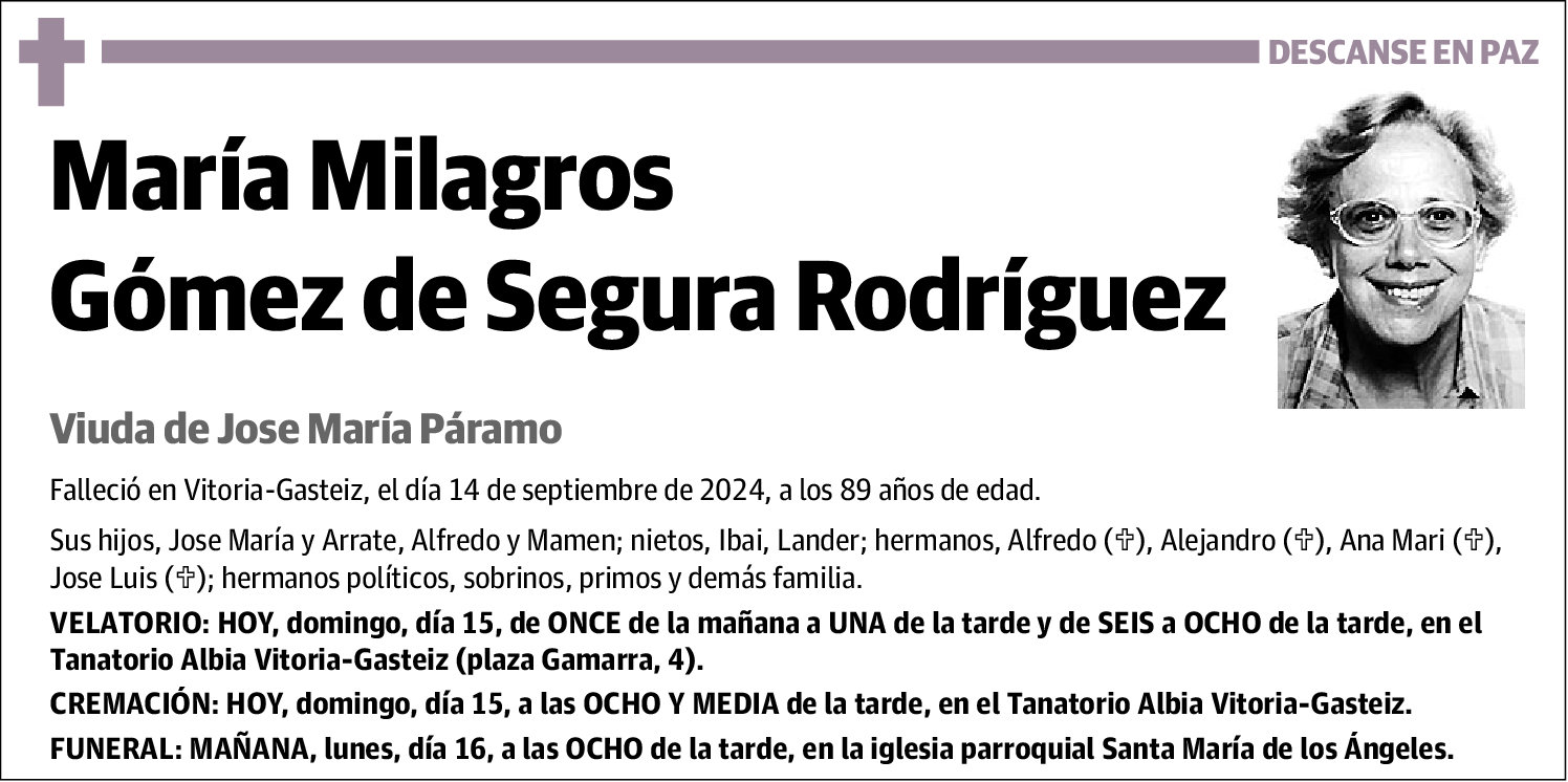María Milagros Gómez de Segura Rodríguez