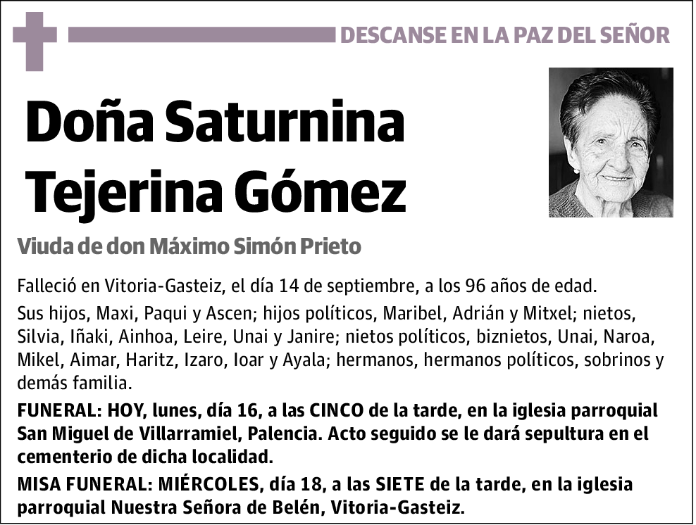 Saturnina Tejerina Gómez