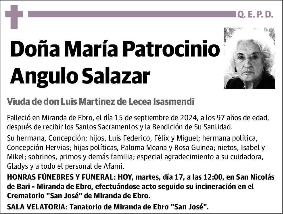 María Patrocinio Angulo Salazar