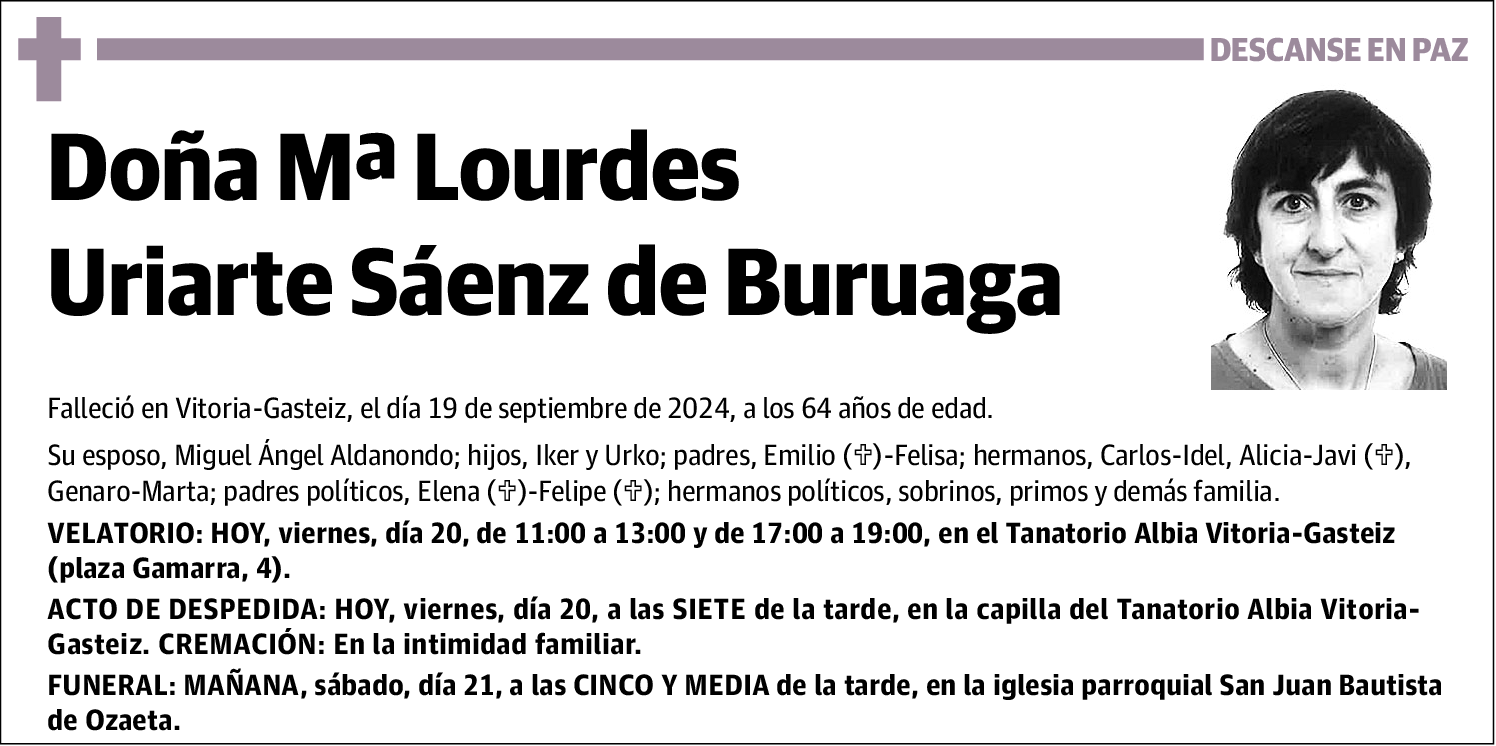 Mª Lourdes Uriarte Sáenz de Buruaga