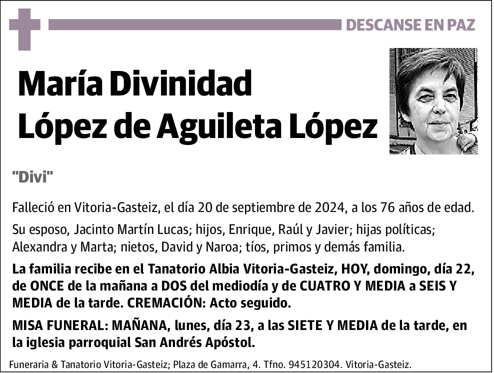 Maria Divinidad López de Aguileta López