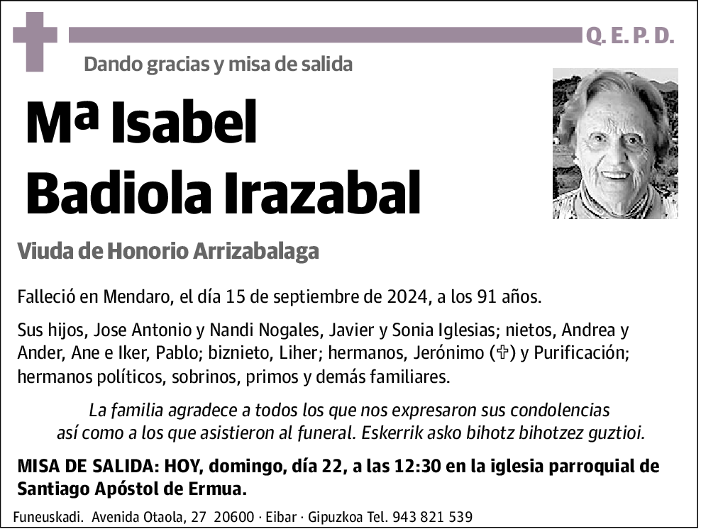 Mª Isabel Badiola Irazabal