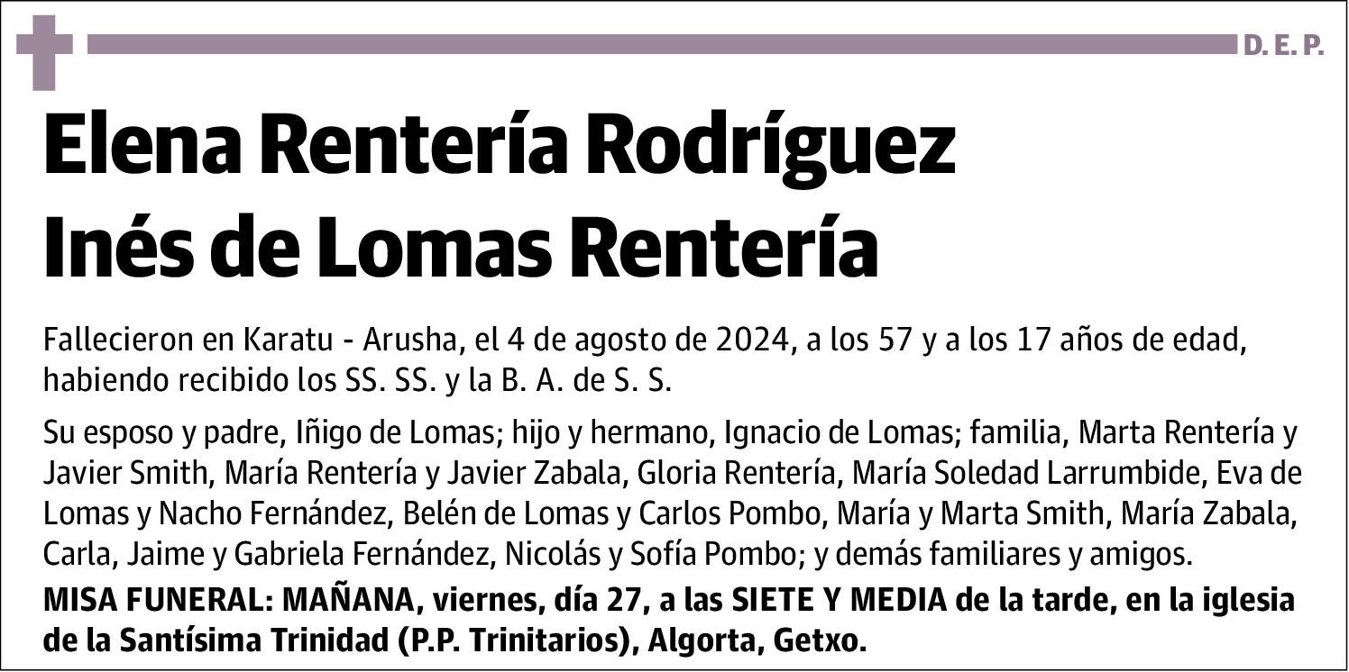 Inés de Lomas Rentería y Mª Elena Rentería Rodríguez