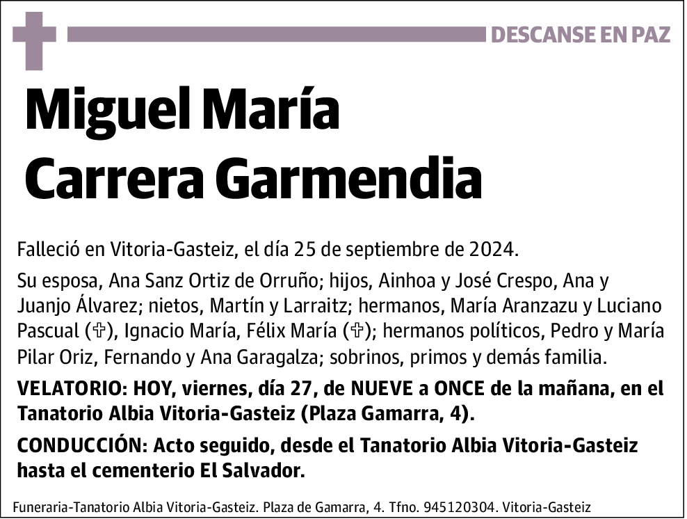 Miguel María Carrera Garmendia