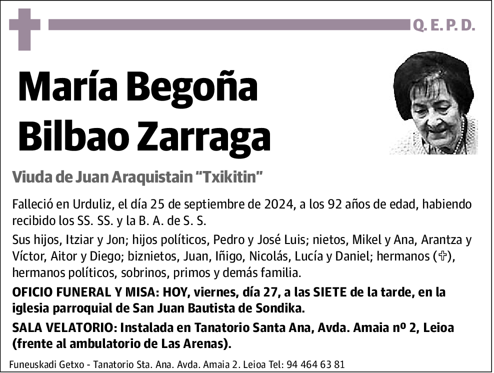 María Begoña Bilbao Zarraga