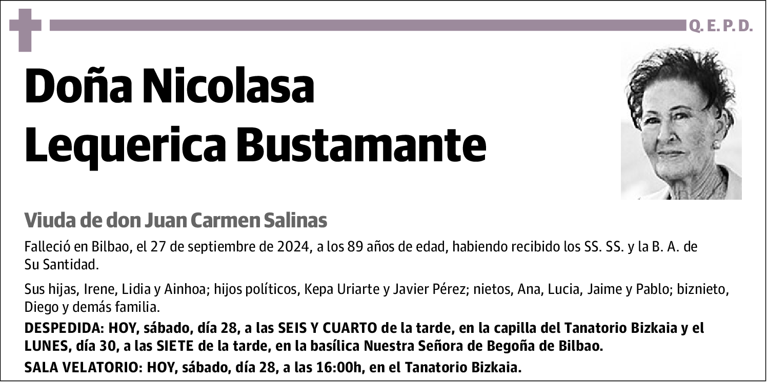 Nicolasa Lequerica Bustamante