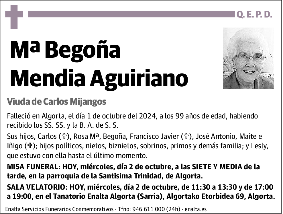 Mª Begoña Mendia Aguiriano