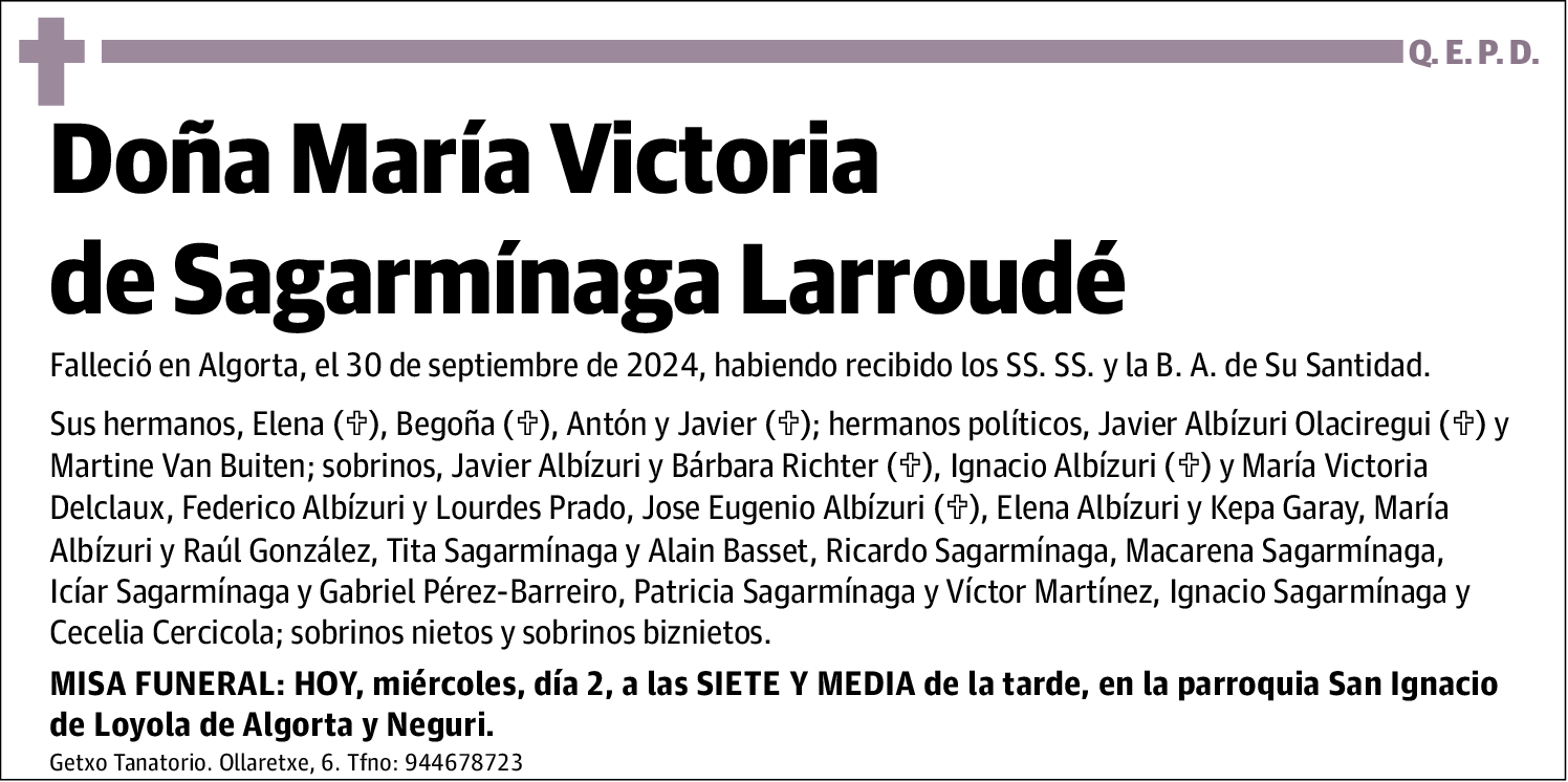 María Victoria de Sagarmínaga Larroudé