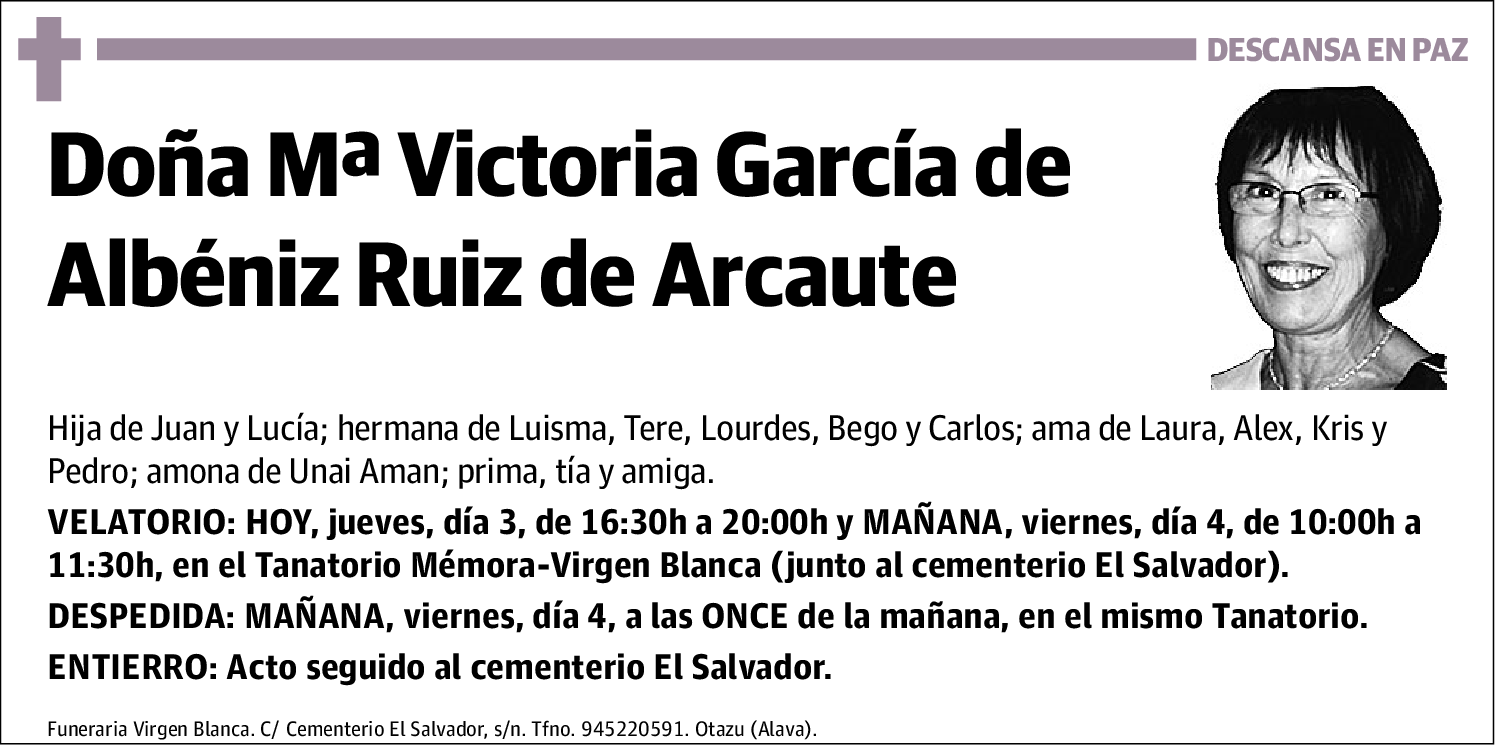 Mª Victoria García Albeniz Ruiz de Arcaute