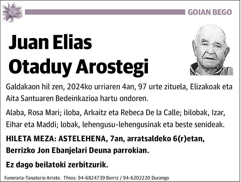 Juan Elias Otaduy Arostegi