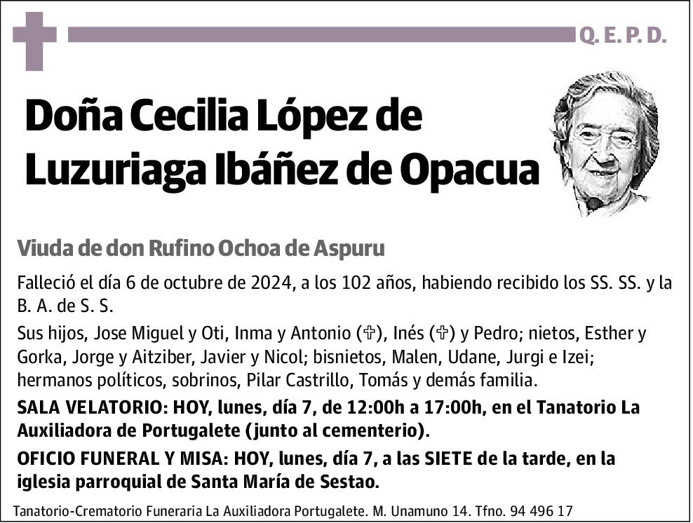 Cecilia López de Luzuriaga Ibánez de Opacua