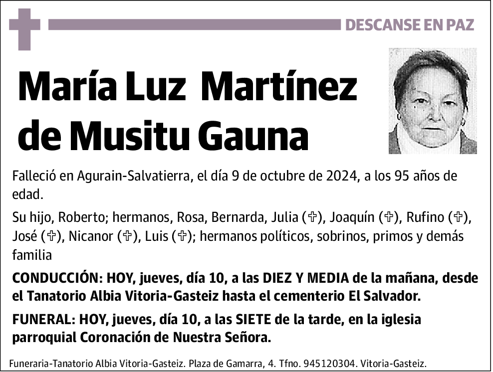 María Luz Martínez de Musitu Gauna