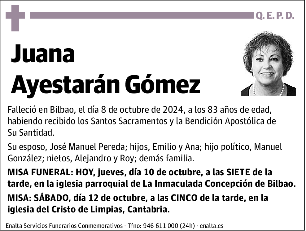 Juana Ayestarán Gómez