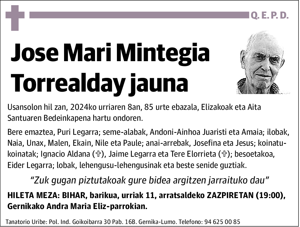 Jose Mari Mintegia Torrealday