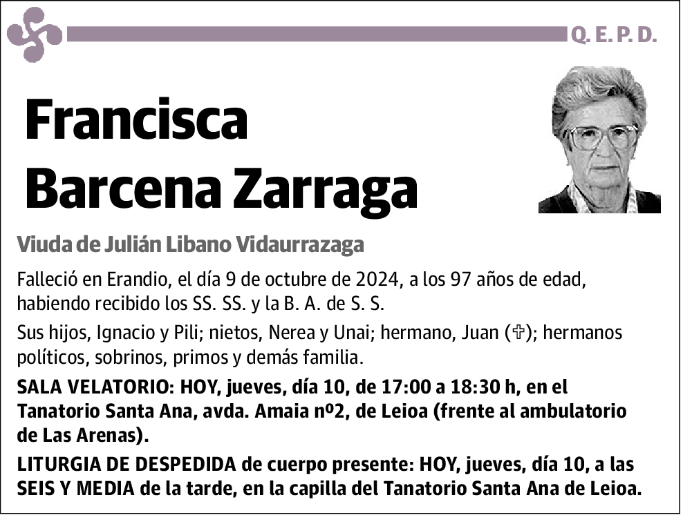 Francisca Barcena Zarraga