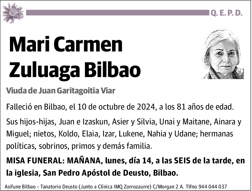 Mari Carmen Zuluaga Bilbao