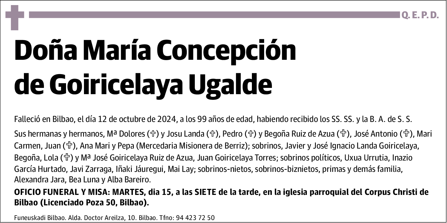 María Concepción de Goiricelaya Ugalde